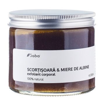 Exfoliant cu scortisoara si miere de albine, 250ml, Sabio