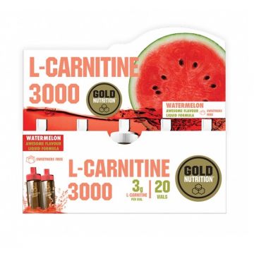 L-Carnitina 3000mg cu aroma de pepene rosu, 20 doze, Gold Nutrition