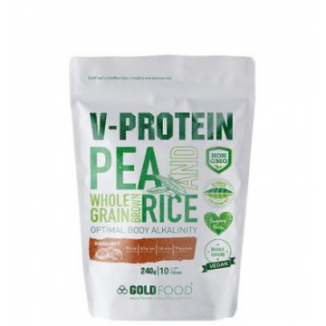 Pudra proteica V Protein cu alune de padure, 240g, Gold Nutrition