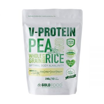 Pudra proteica V Protein cu vanilie, 240g, Gold Nutrition