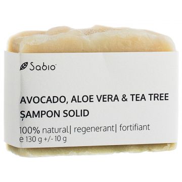 Sampon solid de Avocado, Aloe Vera si Tea Tree, 130g, Sabio