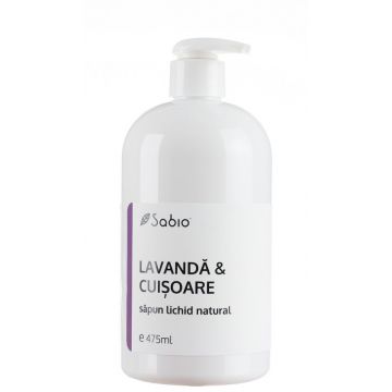 Sapun lichid natural cu lavanda si cuisoare, 475ml, Sabio