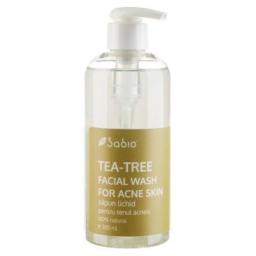 Sapun lichid pentru ten acneic Tea-Tree Facial Wash, 300ml, Sabio