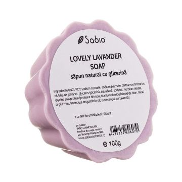 Sapun natural cu glicerina Lovely Lavender, 100g, Sabio