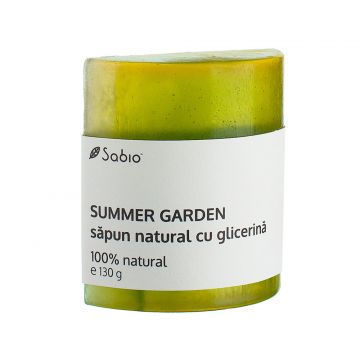 Sapun natural cu glicerina Summer Garden, 130g, Sabio