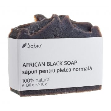 Sapun natural pentru pielea normala African Black Soap, 130g, Sabio