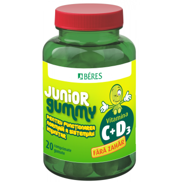 Vitamina C + D3 Junior Gummy, 20 comprimate gumate, Beres