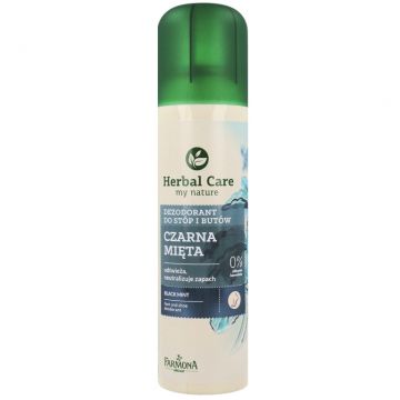 Deodorant spray picioare incaltaminte menta neagra Herbal Care 150ml - FARMONA