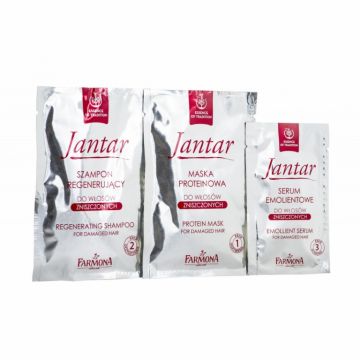 Kit tratament par deteriorat [masca 17ml+sampon 15ml+ser 5ml] Jantar 3b - FARMONA