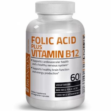 Acid folic 800mcg B12 1000mcg 60cps - BRONSON