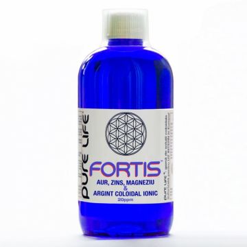 Aur zinc magneziu argint coloidal 20ppm Fortis 480ml - PURE LIFE