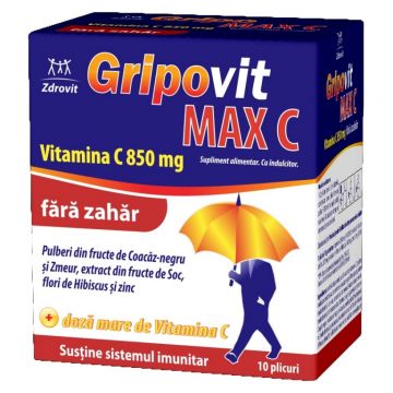 Gripovit Max C fara zahar 10pl - NATUR PRODUKT