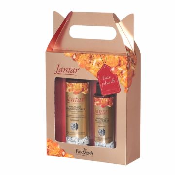 Set Cadou chihlimbar argint [Lapte corp 200ml+Balsam maini 100ml] Jantar 2b - FARMONA