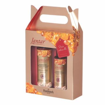 Set Cadou chihlimbar platina [Balsam corp 200ml+Ser maini 100ml] Jantar 2b - FARMONA