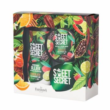 Set Cadou ciocolata chili zmeura lime [Gel baie dus 300ml+Masca scrub corp 200g] Sweet Secret 2b - FARMONA