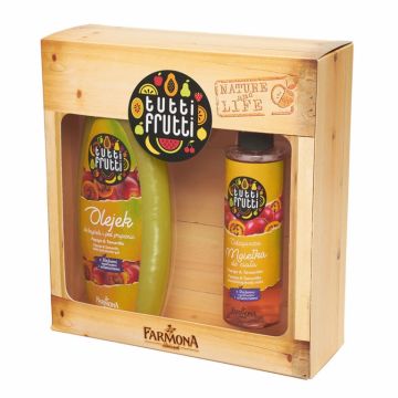 Set Cadou papaya tamarillo [Ulei baie dus 425ml+Spray corp 200ml] Tutti Frutti 2b - FARMONA