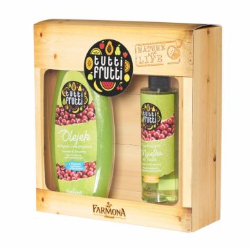 Set Cadou pere merisoare [Ulei baie dus 425ml+Spray corp 200ml] Tutti Frutti 2b - FARMONA