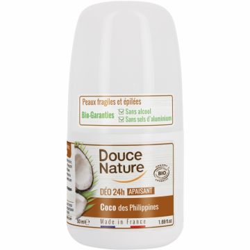 Deodorant roll on calmant cocos piele sensibila epilata 50ml - DOUCE NATURE Deodorant roll on calmant cocos piele sensibila epilata 50ml - DOUCE NATURE