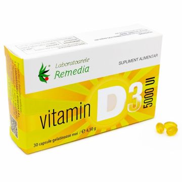 Vitamina D3 5000ui 30cp - REMEDIA