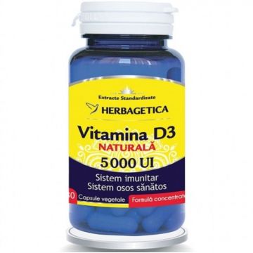 Vitamina D3 naturala 5000ui 30cps - HERBAGETICA