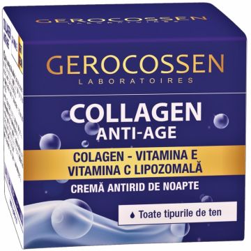 Crema noapte antirid toate tipurile ten Collagen AntiAge 50ml - GEROCOSSEN