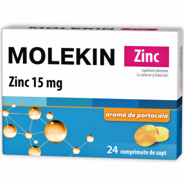 Molekin zinc 15mg portocale 24cp - NATUR PRODUKT