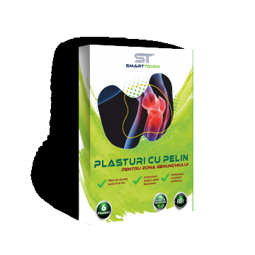 Plasturi cu pelin pentru dureri de genunchi, 6 bucati, Smart Touch