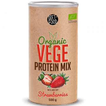 Pulbere proteica mix vegan Vege capsuni eco 500g - DIET FOOD