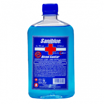 Alcool sanitar 70%, 500 ml, Saniblue