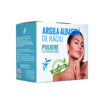 Argila albastra de raciu pulbere, 500 g, Romcos Impex