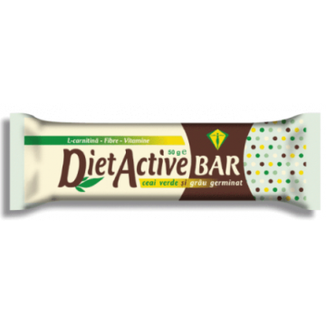 Baton cu ceai verde si grau germinat Diet Active Bar, 50 g, Fit Active Nutrition