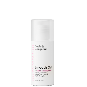Lotiune exfolianta 12% AHA + extract de cactus Smooth Out, 30ml, Geek&Gorgeous