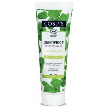 Pasta de dinti bio pentru dinti si gingii sensibile cu menta si porpolis, 75ml, Coslys