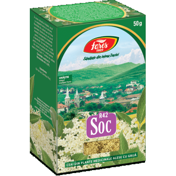 Ceai soc flori, R42, 50 g, Fares