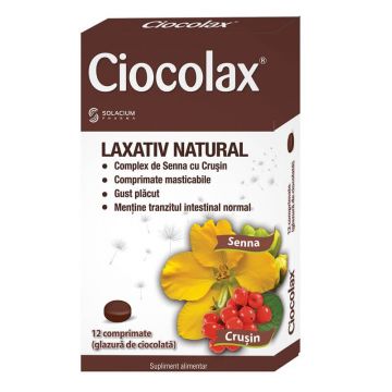 Ciocolax laxativ natural, 12 comprimate, Solacium Pharma