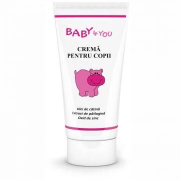 Crema Baby 4 You pentru copii cu ulei de cătină, 50 ml, Tis Farmaceutic