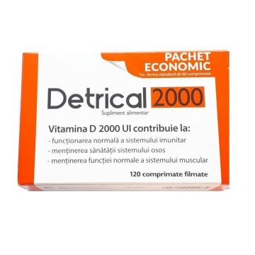 Detrical Vitamina D 2000UI, 120 comprimate filmate, Zdrovit