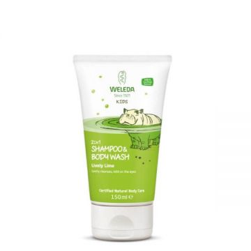 Gel de dus si sampon lime 2 in 1 pentru copii, 150 ml, Weleda