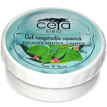 Gel respirație ușoară cu extracte de eucalipt, mentol și camfor, 40 g, Ceta Sibiu