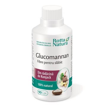 Glucomannan fibre pentru slăbit, 90 capsule, Rotta Natura