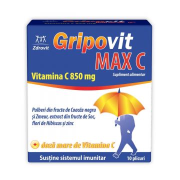Gripovit Max C 850 mg, 10 plicuri, Zdrovit