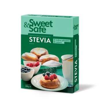 Îndulcitor natural Sweet&Safe Stevia, 350 g, Sly Nutritia