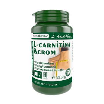 L-Carnitină & Crom, 60 capsule, Pro Natura