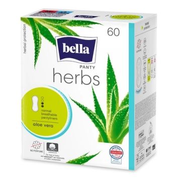 Absorbante zilnice cu aloe vera Panty Herbs, 60 bucati, Bella