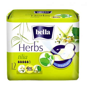 Absorbante Herbs Floare de tei, 12 bucati, Bella