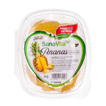 Ananas confiat, 100g, SanoVita