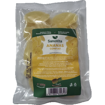 Ananas confiat, 100g, SanoVita