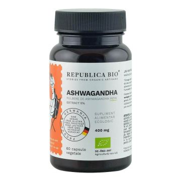 Ashwagandha ecologica Extract 5%, 60 capsule, Republica Bio