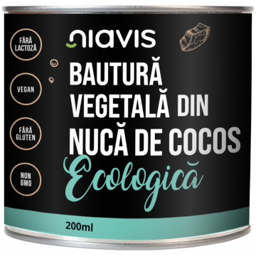Bautura vegetala ecologica din lapte de cocos, 200ml, Niavis