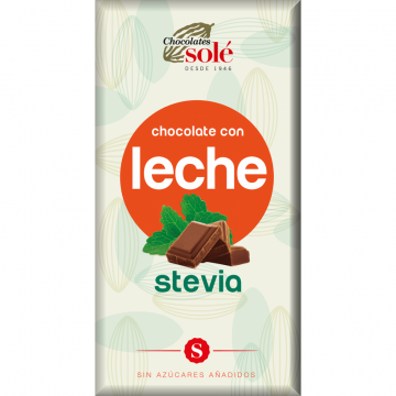 Ciocolata 39% cacao + lapte si stevie, 100g, Chocolates Sole